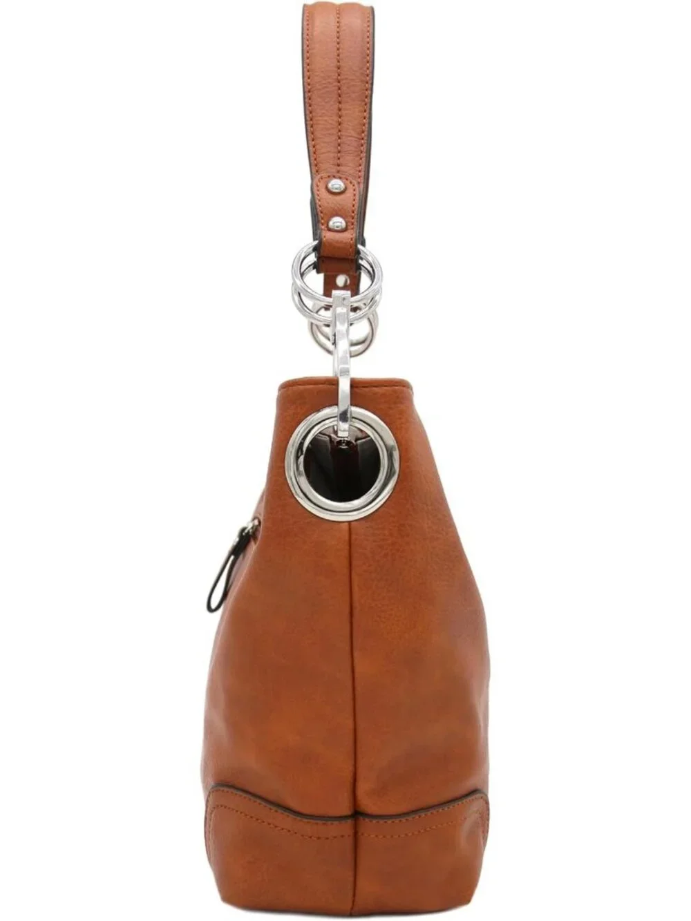 Stylish Hobo Shoulder Bag with Bold Snap Hook, Chic Everyday Accessory